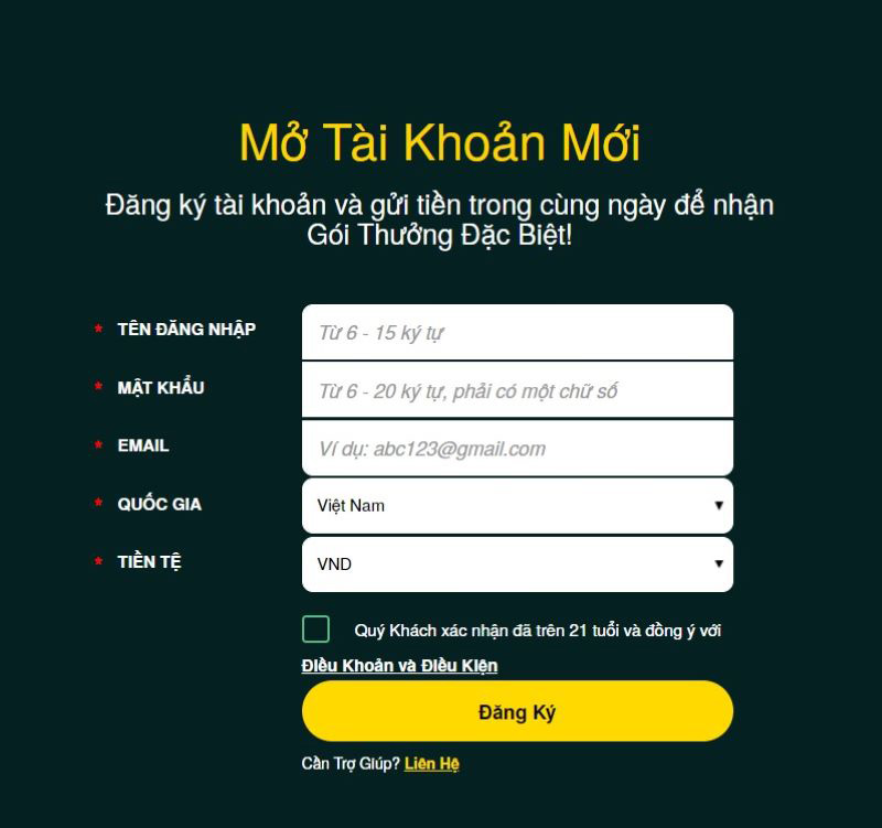 cách đăng ký tài khoản V9bet