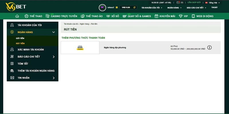 cách rút tiền v9bet