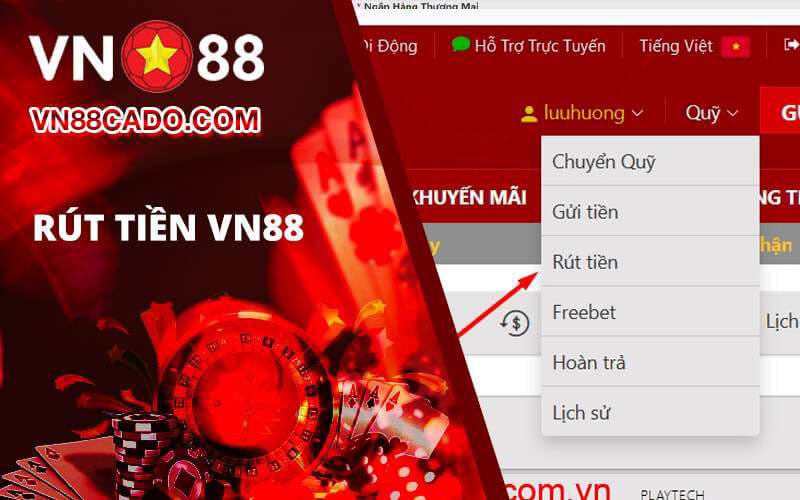 cách rút tiền nhà cái vn88