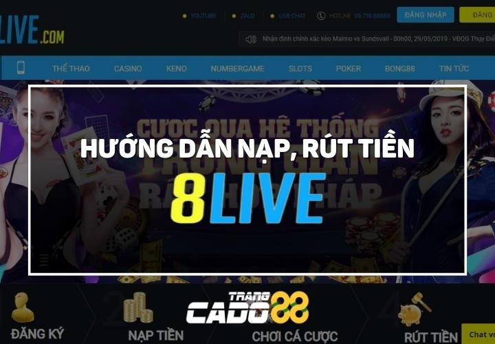 hướng dẫn nạp rút tiền 8live