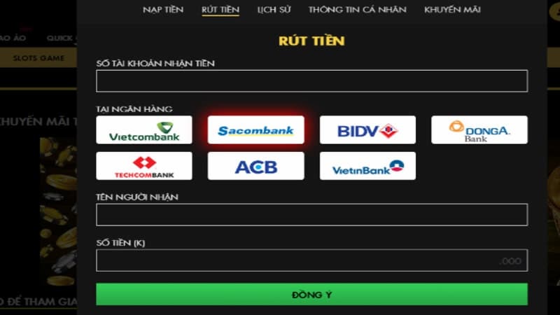 thao tác rút tiền 11bet nhanh