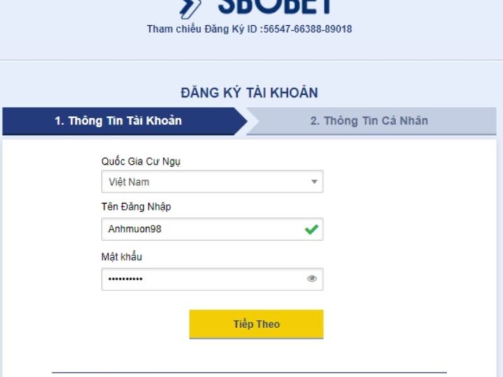 Cách đăng ký Sbobet tạo tài khoản mới trên PC
